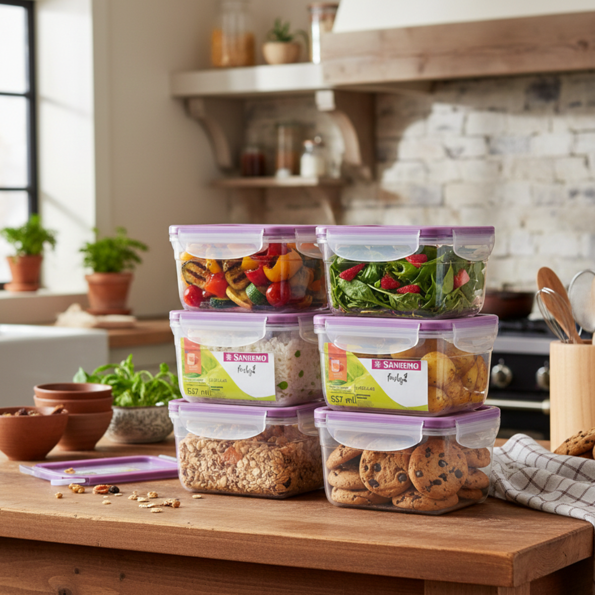 Kit 6 Pote com Hermético 537ml ideal para manter alimentos