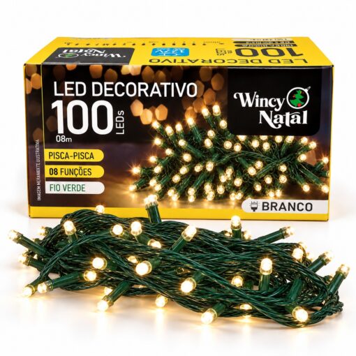 Pisca-pisca 100 Leds Cordão De 9 Metros Decoração 127 Volts