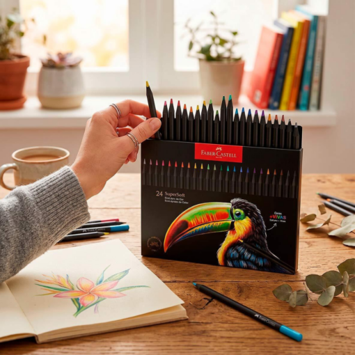 Lápis de Cor SuperSoft 24 Cores Faber Castell