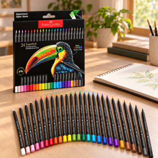 Lápis de Cor SuperSoft 24 Cores Faber Castell