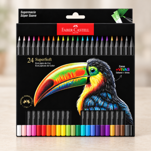 Lápis de Cor SuperSoft 24 Cores Faber Castell